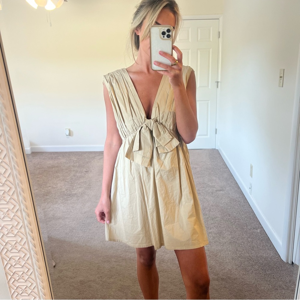 Anthropologie Cream Mini Dress